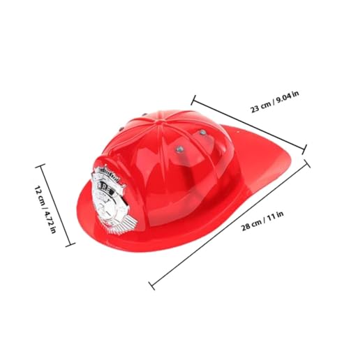 LRXIYODE 3 Stück Feuerwehrhelm aus Robustem Kunststoff Sicherheitshelm für Jungen und Mädchen für Fasching Halloween Kostümspiel und Geburtstagsfeiern in Rot und Gelb Verstellbar und von LRXIYODE