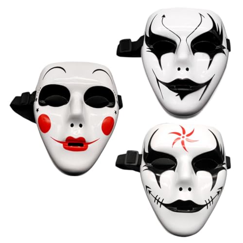 LRXIYODE 3 Stück Handgefertigte Halloween Cosplay Masken für Kostümpartys und Bühnenauftritte Kreative Kunststoffmasken für Einzigartige Erlebnisse bei Festlichkeiten LRXIYODE 3 Stück Handgefertigte Halloween Cosplay Masken für Kostümpartys und Bühnenauftritte Kreative Kunststoffmasken für Einzigartige Erlebnisse bei Festlichkeiten von LRXIYODE