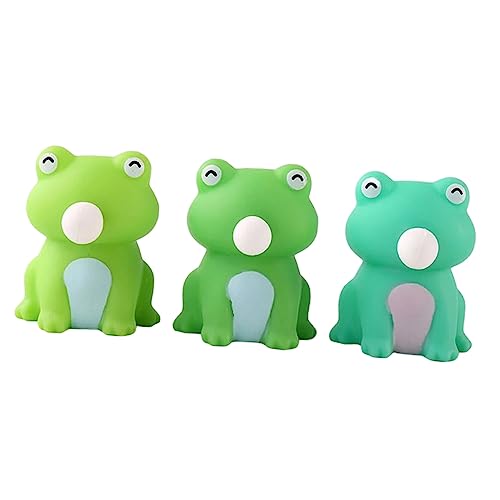 LRXIYODE 3 Stück Mini Frosch Decompression Squeeze Toys für Stressabbau für Erwachsene aus Sicherem TPR Material als Partygeschenk oder Fidget Toy von LRXIYODE