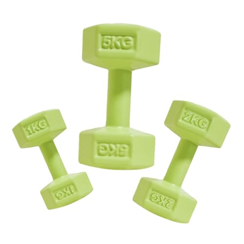 LRXIYODE 3 Stück Mini-Hanteln sportgeräte Puppenhaus Zubehör Hantelmodell Hantel Modell Miniatur-Haussport Schüssel Puppe Mini-Hantel Doll House Mini-Hantel Aluminiumlegierung Light Green von LRXIYODE