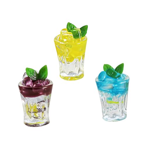 LRXIYODE 3 Stück Miniatur Simulationsgetränke Miniatur Saftmodelle Bar Dekorative Saftmodelle Miniaturen Dekoration Getränke Kinderspielzeug Simulationssaftmodelle von LRXIYODE