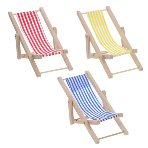 LRXIYODE 3 Stück Miniatur Strandliege Teilig Klappbar Realistische Puppenhaus Deko Tragbare Mini Beach Chairs in Rot Blau Gelb für Kreative Landschaft LRXIYODE 3 Stück Miniatur Strandliege Teilig Klappbar Realistische Puppenhaus Deko Tragbare Mini Beach Chairs in Rot Blau Gelb für Kreative Landschaft von LRXIYODE