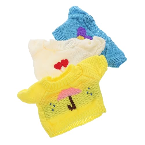 LRXIYODE 3 Stück Spielzeugzubehör Kleidung für Spielzeugbären Stofftier-Shirt Plüschtierkleidung Verschleißfeste Bärenpuppenversorgung Stofftierpullover Puppenkleidung Garn von LRXIYODE