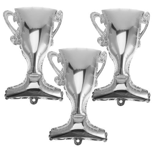 LRXIYODE 3 Stück Teiliges Aluminiumfolie Trophy Ballon in Silber Langlebige Abschlussfeier Deko Wiederverwendbar Vielseitig für Party Layouts und Fotohintergründe Kreatives Design für von LRXIYODE