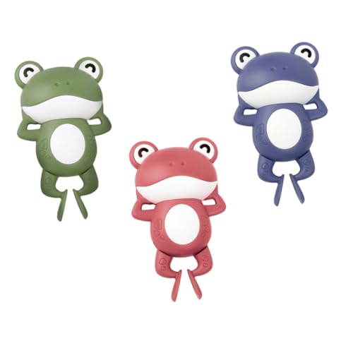 LRXIYODE 3 Stück Teiliges Badespielzeug mit Aufziehfrosch Bunte Cartoon Wasser spielzeuge für Badewanne und Planschbecken mit Glatten Kanten für Kleinkinder Spaß von LRXIYODE