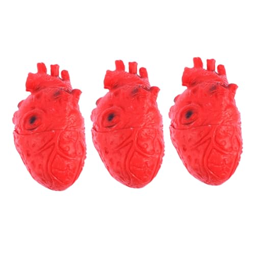 LRXIYODE 3 Stück Teiliges Halloween Deko Realistische Herz Requisiten Gruselige Herzform Partydeko für Innen und Außen Haunted House Zubehör von LRXIYODE