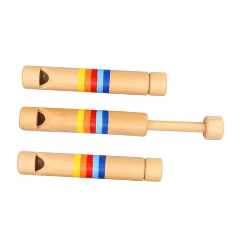 LRXIYODE 3 Stück Teiliges Holzflöten Frühe Musikalische Kindgerechte Ziehflöten aus Holz Kreatives Lerninstrument für Langlebig und Liebevoll Gestaltet von LRXIYODE