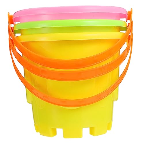 LRXIYODE 3 Stück Teiliges Kinderspielzeug Sand Eimer aus Hochwertigem Kunststoff Bunte Mini Strandkübel für Sandkasten Garten und Strand Robust Sicher und Langlebig für Zufällige Farbe von LRXIYODE