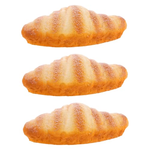 LRXIYODE 3 Stück Teiliges Künstliches Croissant Realistisches Dekobrot mit Authentischer Textur Langlebige Simulation Leicht und Robust für Fotografie Schaufenster und Küchen Dekoration von LRXIYODE