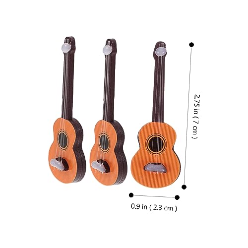 LRXIYODE 3 Stück Teiliges Mini Gitarren Modell aus Holz Realistische Simulation Leichte und Langlebige Miniatur Musikinstrumente Vintage Dekoration für Puppenhaus und für Mädchen und von LRXIYODE