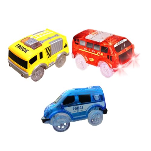 LRXIYODE 3 Stück Teiliges Nachtleuchtendes Track Car Spielzeugset Batteriebetriebene Kunststoffautos in Gelb Blau und Rot Kinderauto für Eltern Junge Mädchen Interaktion Gehirn und LRXIYODE 3 Stück Teiliges Nachtleuchtendes Track Car Spielzeugset Batteriebetriebene Kunststoffautos in Gelb Blau und Rot Kinderauto für Eltern Junge Mädchen Interaktion Gehirn und von LRXIYODE