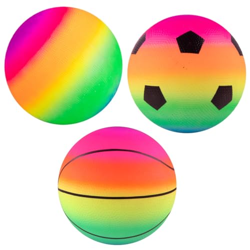 LRXIYODE 3 Stück Teiliges Rainbow Bouncing Balls für Softbälle für Drinnen und Draußen für Basketballspiele Sicher für Kleine Hände Fördert Spiel und Spaß LRXIYODE 3 Stück Teiliges Rainbow Bouncing Balls für Softbälle für Drinnen und Draußen für Basketballspiele Sicher für Kleine Hände Fördert Spiel und Spaß von LRXIYODE
