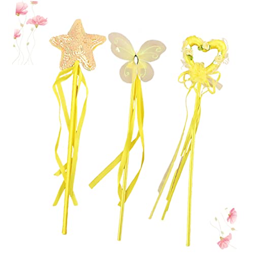 LRXIYODE 3 Stück Zauberstäbe Babyparty-Dekorationen Für Mädchen Geburtstagsdekorationen Prinzessinnenstäbe Als Partygeschenke Partydekorationen Mini Geformt Fee Herz Lieferungen Yellow LRXIYODE 3 Stück Zauberstäbe Babyparty-Dekorationen Für Mädchen Geburtstagsdekorationen Prinzessinnenstäbe Als Partygeschenke Partydekorationen Mini Geformt Fee Herz Lieferungen Yellow von LRXIYODE