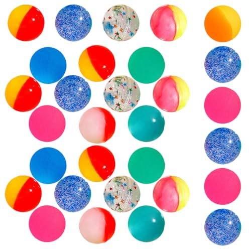 LRXIYODE 30 Stück Bunte Sprungbälle Farbiges für Mitgebsel Geburtstagsfeiern und Preise Hochwertige Elastische Bälle für Drinnen und Draußen von LRXIYODE