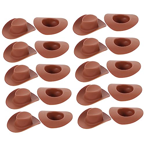 LRXIYODE 30 Stück Mini Cowboyhut Strohhut Hüte Paillettenhut Rosa Cowboyhut Cowgirlhut Für Weißer Cowboyhut Cowboyhut Cowgirlhut Mädchenhut Schutzhelm Brauner Kunststoff von LRXIYODE