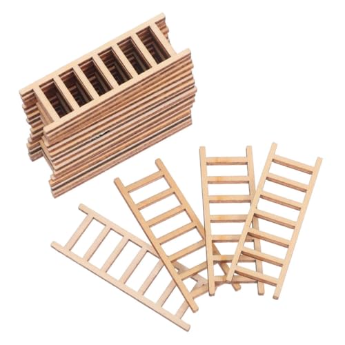 LRXIYODE 30 Stück Teiliges Miniatur Holzleiter aus Robustem Holz Kompakt und Leicht für Puppenhäuser Bonsai-gärten und DIY Mikro-landschaften Kreative Dekoration für Sandtisch und Wohnräume von LRXIYODE