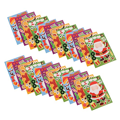 LRXIYODE 32 Blatt Puzzle-Aufkleber für kinderpuzzle Puzzle Puzzle- Weihnachten Dekoration Weihnachts basteln Kinderparty dekorative Aufkleber schneemann DIY Aufkleber von LRXIYODE