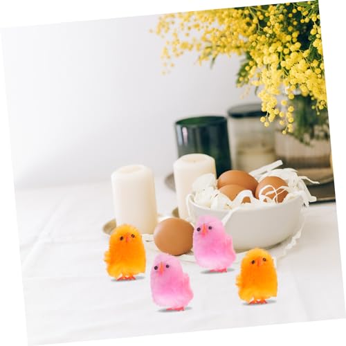 LRXIYODE 32 Stück Teiliges Kleine Plüschküken Osterdeko Weiche Wasserfeste Stoffküken mit Niedlichen Augen Langlebige Osterparty Spielzeuge und Fröhliche Frühlingsdekoration von LRXIYODE