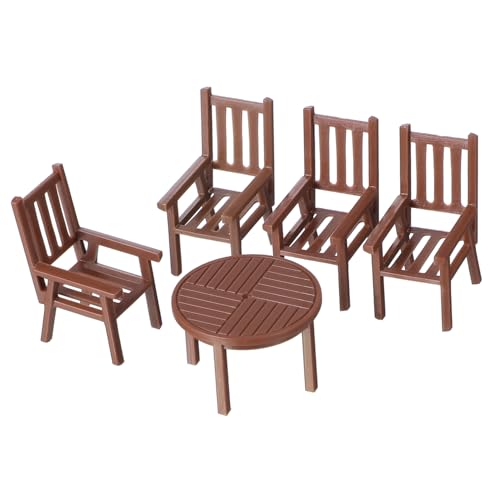 LRXIYODE 3Sätze Mini Tisch und Stuhl Set für Puppenhaus Dekoration Teiliges Set für Wohnzimmer Restaurant und Playhouse Sorgfältig Gestaltete Mini Möbel für Kreative Spielszenen von LRXIYODE