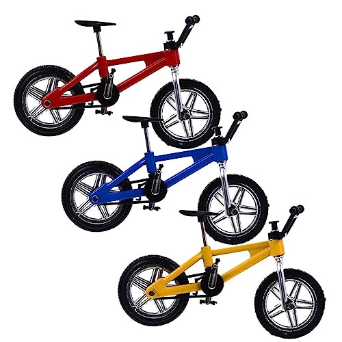 LRXIYODE 3Stücke Mini Finger Mountain Bike Teiliges Finger Fahrzeug aus Legierung für Deko und Fingerkoordinationstraining Fidget für Erwachsene von LRXIYODE
