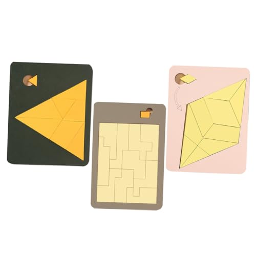 LRXIYODE 3Stücke Teiliges Pädagogisches Holzpuzzlespielzeug für Interaktives Puzzle Kognitiven Fähigkeiten Sicheres Design mit Glatten Kanten für Eltern Junge Mädchen Spiele von LRXIYODE