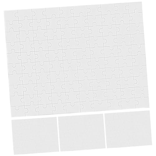 LRXIYODE 4 Blätter DIY Blanko Puzzle Teile zum Ausmalen Malen Doodle Basteln Kreatives Lernspielzeug für Zuhause Schule Reise von LRXIYODE