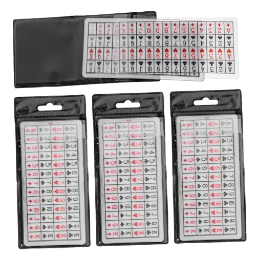 LRXIYODE 4 Sätze Magische Requisiten Ausstellungsständer Gimmick-Kartentricks Requisiten Zauberer-Kartenspiel Die Plastikkarte partyspiele Poker Schachbrett Kartenrequisiten Perspektive PVC von LRXIYODE