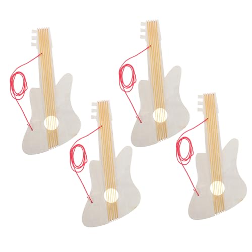 LRXIYODE 4 Sätze Musikinstrument Gitarre Kinderukulele Für Jungen Blanko-scheiben Zum Basteln Aus Holz Holzausschnitte Für Handwerk Hölzern Beige von LRXIYODE