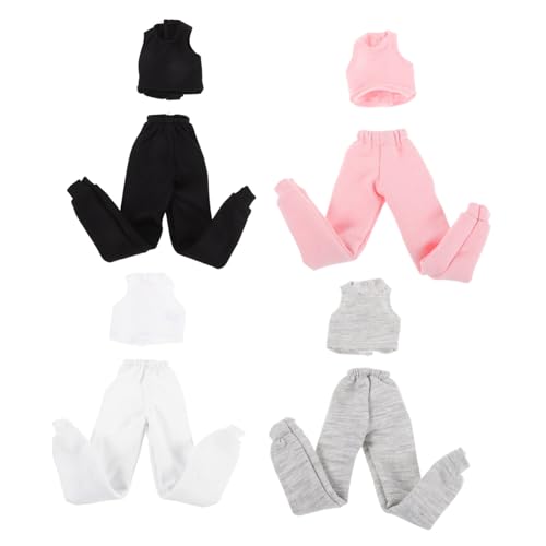 LRXIYODE 4 Sätze Sommer Doll Kleidung mit Sportweste und Hose Lässiges Puppen Outfit für Puppen Vielseitiges Verkleidungskostüm für Kreatives Rollenspiel und Alltagsspiel von LRXIYODE