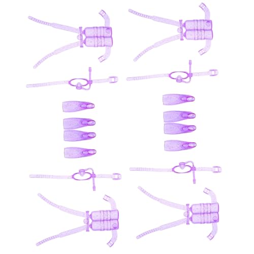 LRXIYODE 4 Sätze Teiliges Mini Tauchset für Puppen mit Taucherbrille Flossen und Sauerstoffflasche Realistisches Puppen Tauchzubehör für Fantasievolles Unterwasser Spiel und Sammelspaß von LRXIYODE