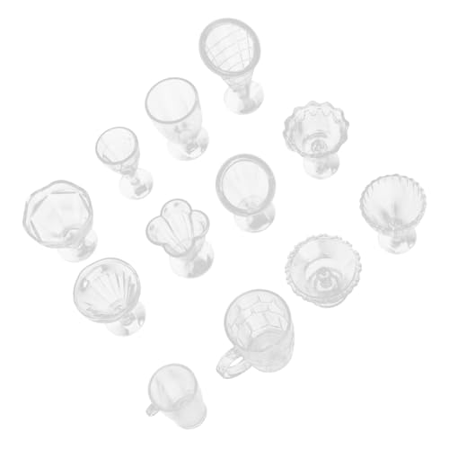 LRXIYODE 4 Satz Mini Eistassen DIY Miniatur Eisbecher Kunststoff Miniaturbecher für Puppenhaus Dekoration Micro Landschaft Handwerk Zubehör von LRXIYODE