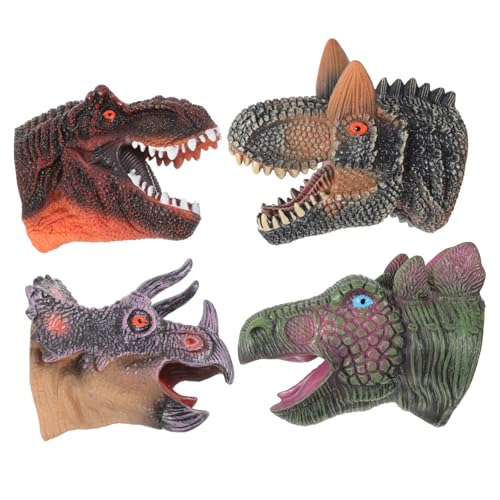 LRXIYODE 4 Stück Dinosaurier-handpuppe Handpuppen Für Puppen Mit Beweglichem Mund Rollenspiel Handpuppe Marionette Handpuppe Tierpuppen Kinderhandspielzeug Handpuppen Vinyl von LRXIYODE