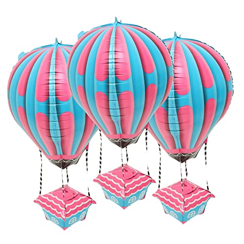 LRXIYODE 4 Stück Folienballons Heißluftballon Pinke und Deko für Kindergeburtstag Babyparty Hochzeiten und Luftballons für Kreative Feierlichkeiten von LRXIYODE