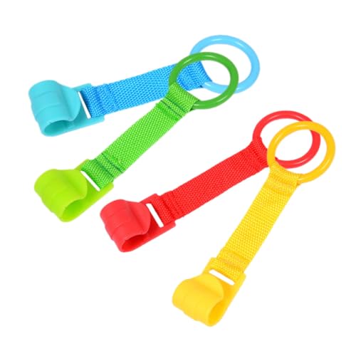 LRXIYODE 4 Stück Hängende Ringe für Junge Mädchen Stehhilfe für Kleinkinder Handzieh Ringe für Lauftraining Blau Grün Rot und Gelb Stabile und Leichte Konstruktion für Sicheres Üben im von LRXIYODE