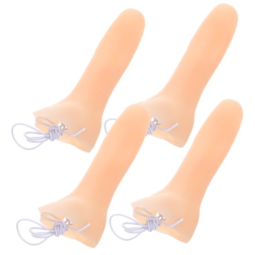 LRXIYODE 4 Stück Lange Nase Nase Halloween-Kostüm WHO gefälscht falsche Nase für Holzpuppennase Lustige Nase Karneval Nase Spaßige Verkleidungsnase Cosplay-Nase Nase Kostüm Vinyl Beige von LRXIYODE