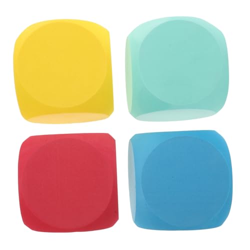 LRXIYODE 4 Stück Leichte Abgerundete Schaumstoffwürfel Blanko DIY Kinderparty Deko Kreative Malwürfel für Mädchen Jungen Wiederverwendbar Robustes Kinderspielzeug von LRXIYODE