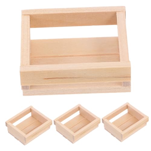 LRXIYODE 4 Stück Maßstab Robuste Puppenhaus Aufbewahrungskörbe Dekorative Kleine Obst Milchkörbe Vielseitig für Puppenstuben Mikrolandschaften und Wohnaccessoires von LRXIYODE