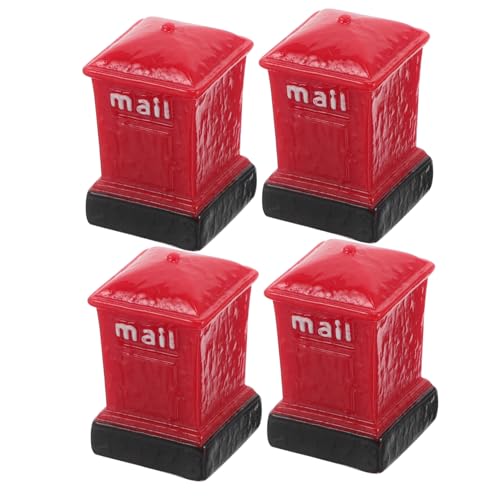 LRXIYODE 4 Stück Micro Landscape -e -Mail Puppenhauszubehör Puppe Mini-briefkasten Mini-briefkasten-Ornament Miniatur-briefkasten Briefkastenhandwerk Briefkasten Rot Harz von LRXIYODE