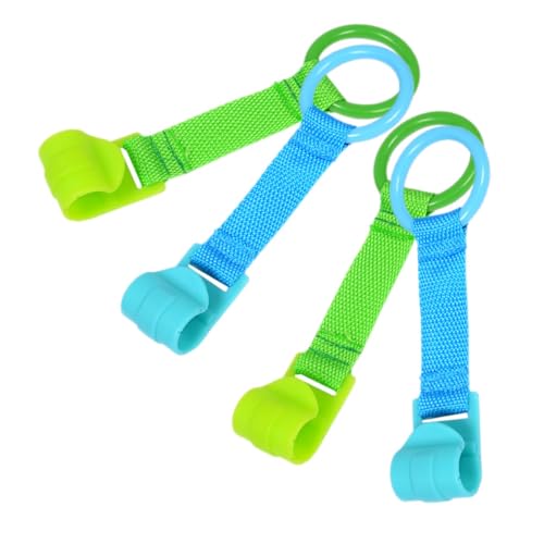 LRXIYODE 4 Stück Pull Up Ringe Stehhilfe für Kleinkinder Hängeringe für Sicheres Laufen und Training Leichtes und Sicheres Material für Kinderbetten und Laufgitter Blau Grün von LRXIYODE