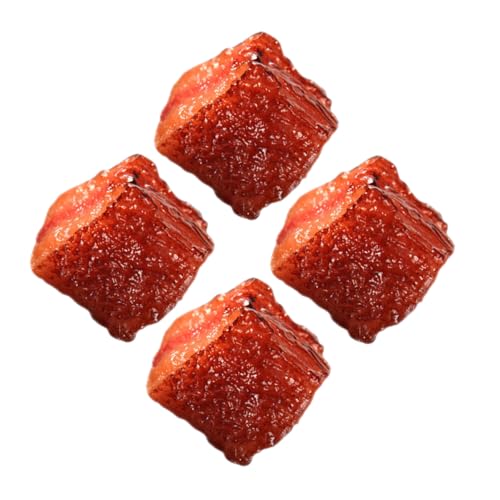 LRXIYODE 4 Stück Realistische Fake Beef Cubes Teiliges PVC Küchen Fleischmodell Lebensechte Deko für Restaurant Fotografie Supermarkt Display und Werbeausstellung von LRXIYODE