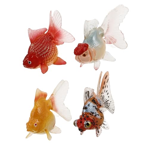 LRXIYODE 4 Stück Simulationsfische Kunststoff Goldfische Künstliche Fische Für Aquarium Mini Koi Fische Haustierfische Spielzeugfische Goldfische Hundespielzeug von LRXIYODE