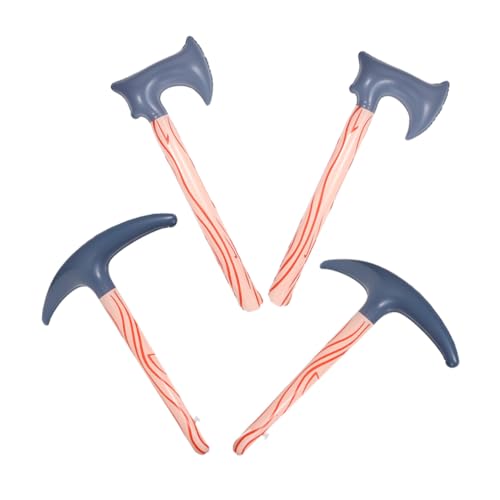 LRXIYODE 4 Stück Teiliges Aufblasbares Wildmann-axt Weiches Material Realistische Pickaxe Requisiten für Halloween Geburtstagsfeiern Cosplay und Partydekoration von LRXIYODE