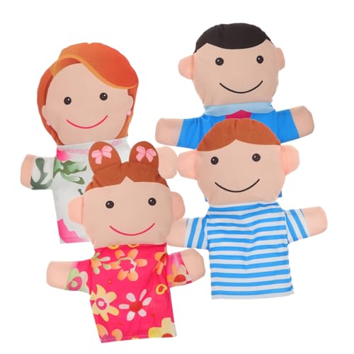 LRXIYODE 4 Stück Teiliges Familien Handpuppen Set aus Weichem Leichte Stoff Handpuppen für Ab Jahren Pädagogisches Rollenspiel für Theater Geschichtenerzählen und Familienaktivitäten von LRXIYODE