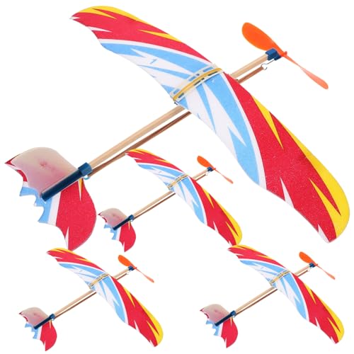 LRXIYODE 4 Stück Teiliges Flugzeug aus Flexiblem Leichter DIY Segelflieger für Drinnen und Draußen Einfach Zusammenzubauen ohne Werkzeug Robust und Bruchfest für Jungen und Mädchen von LRXIYODE