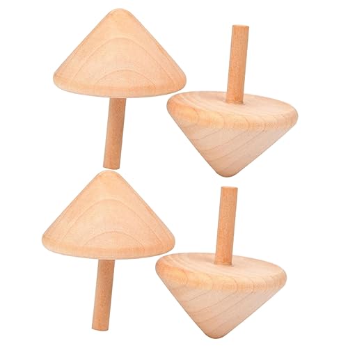 LRXIYODE 4 Stück Teiliges Holz Gyroskop Spielzeugset für Robuste und Sichere aus Hochwertigem Holz Hand Auge Koordination und Unterhaltsam für Drinnen und Draußen von LRXIYODE