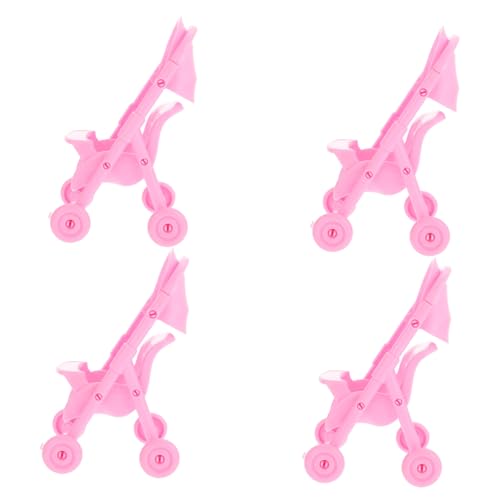 LRXIYODE 4 Stück Teiliges Mini Babywagen aus Langlebigem Abs Kunststoff Realistische Puppenwagen mit Glatter Oberfläche Pädagogisches Rollenspiel für Kreativität und Feinmotorik von LRXIYODE