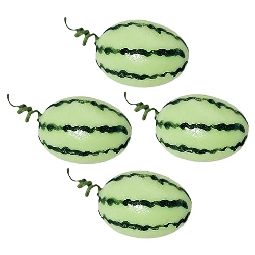 LRXIYODE 4 Stück Teiliges Mini Wassermelonen aus Harz Realistische Simulation Lebensecht Gestaltete Früchte für Puppenhaus Dekoration Tisch und Regal Ornamente Kreatives Rollenspiel von LRXIYODE