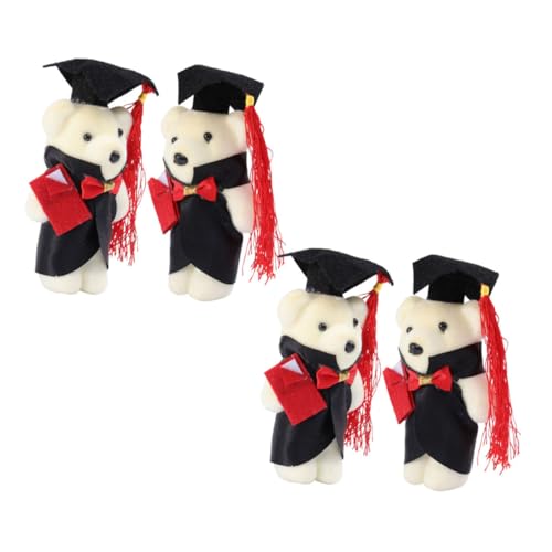 LRXIYODE 4 Stück Teiliges Plüsch Graduation Bär Leichte DIY Dekoration für Abschlussfeier Weiche Ausgestopfte Bären für Blumensträuße Geschenkidee für Freunde und Familie von LRXIYODE