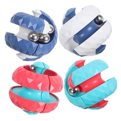 LRXIYODE 4 Stück Teiliges Puzzle-Ball Stressabbau Drehbares Fidget Perlen Beruhigende Sensorische Kugel für Erwachsene für Büro Schule Reisen und Zuhause von LRXIYODE