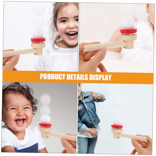 LRXIYODE 4 Stück Teiliges Schwebende Blasrohrbälle aus Holz Atemübungen und Konzentrationstraining Motorische für Vielseitiges Balance Pustespielzeug für Kleinkinder und Erwachsene von LRXIYODE